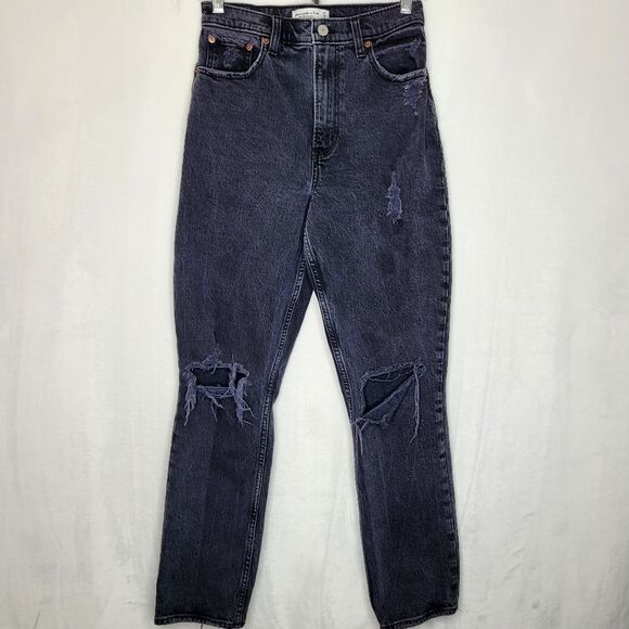 Abercrombie & Fitch The 90s Straight Ultra High Rise Curve Love Jeans Size 4R - Picture 1 of 9